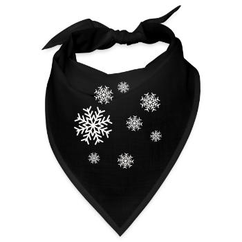 Winterliche Schneeflocken Muster - Bandana - Schwarz - Vorne