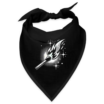 Retro Halbton Streichholz Flamme - Bandana - Schwarz - Vorne