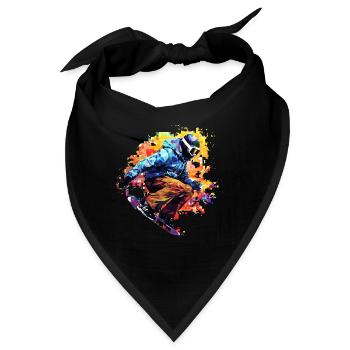 Snowboard Sport Spiel Champion Wettbewerb Zusammenfassung - Bandana - Schwarz - Vorne