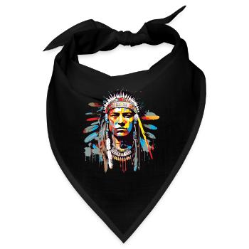 Inspiration für tapfere Krieger amerikanischer Ureinwohner - Bandana - Schwarz - Vorne