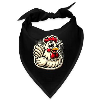 Lustige Cartoon Huhn Aufkleber - Bandana - Schwarz - Vorne