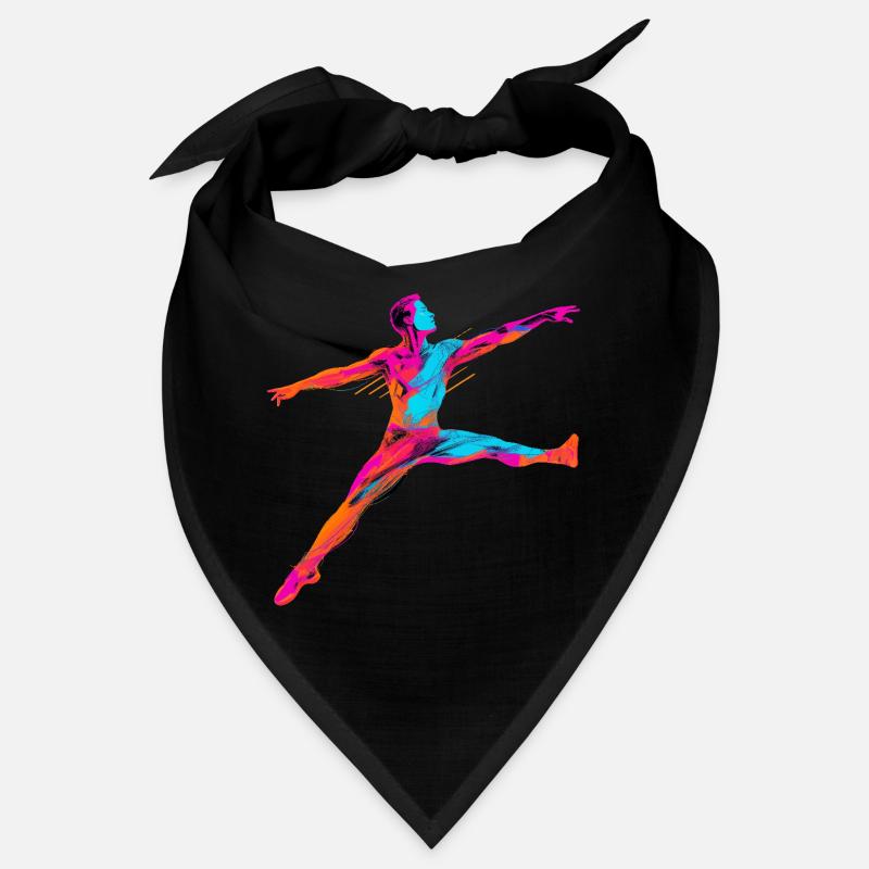 Männlicher Ballett Tänzer Synthwave - Bandana - Schwarz