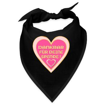 SPENDERIN DANKBARKEIT - SPENDE HERZ - Bandana - Schwarz - Vorne