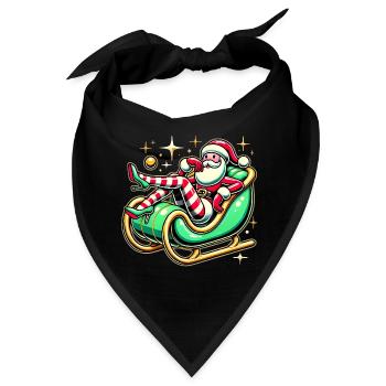 Frecher Weihnachtsmann, der sich auf dem Schlitten räkelt - Bandana - Schwarz - Vorne