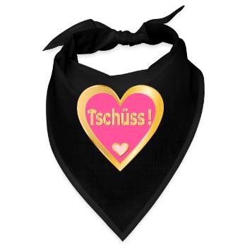 ABSCHIED TSCHÜSS SPRÜCHE - HERZ - Bandana - Schwarz - Vorne