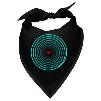 Herz im Zentrum der Kreise - Bandana - Schwarz - Vorne
