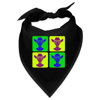 Alien Cowboy Pop-Art Design - Bandana - Schwarz - Vorne