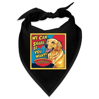 Golden Retriever - We Can Share If You Want - Bandana - Schwarz - Vorne