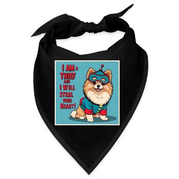 Hund im Superheldenkostüm - Bandana - Schwarz - Vorne