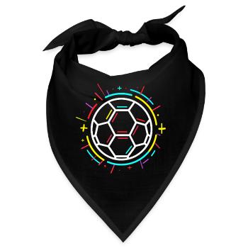 Fußball Ball Zeichnung - Bandana - Schwarz - Vorne