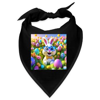 Ostern, Ostern, Frohe Ostern, Schokoladeneier - Bandana - Schwarz - Vorne