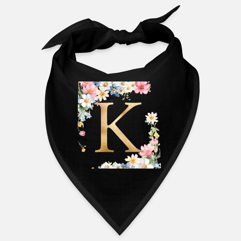 K Monogramm, Floral, personalisierbar Bandana