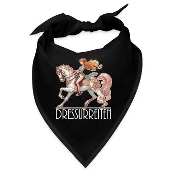 Dressurreiten Reiten Pferd edel dynamisch Geschenk - Bandana - Schwarz - Vorne