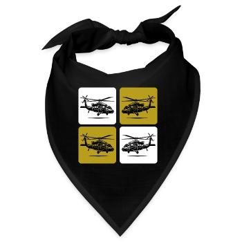 Army Hubschrauber – Militär - Bandana - Schwarz - Vorne