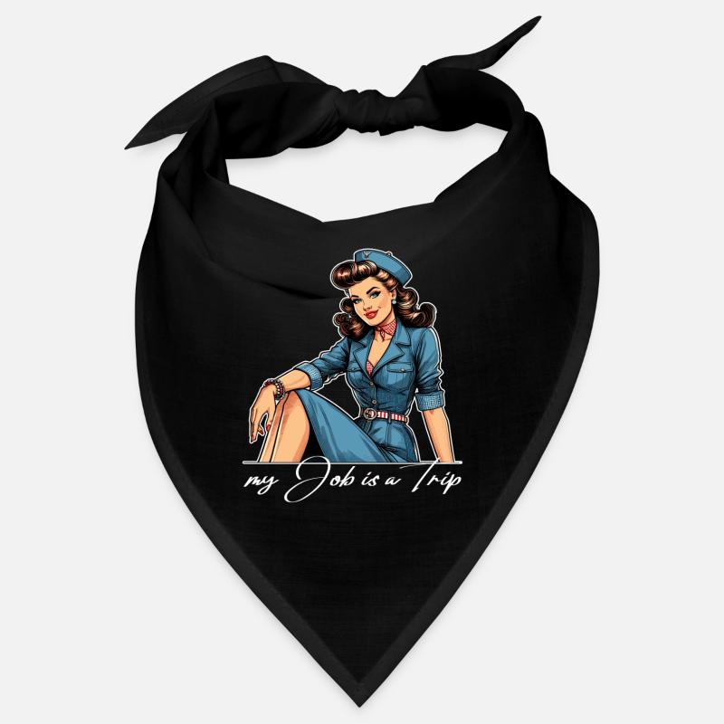 Pin Up Retro Stewardess Beruf Reise Geschenk Bandana