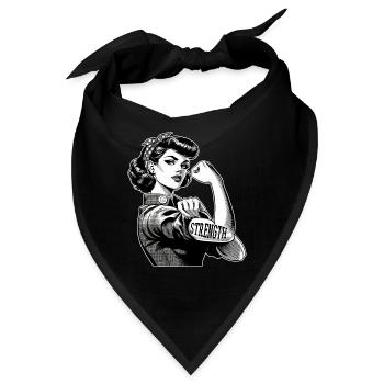 Stärke starke Frau Rockabilly Geschenk - Bandana - Schwarz - Vorne