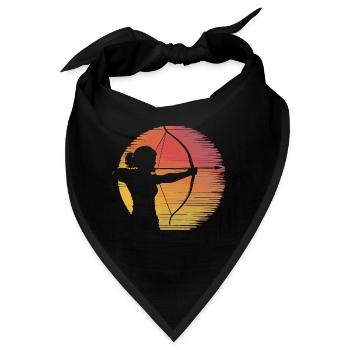 Bogenschützin vintage silhouette - Bandana - Schwarz - Vorne