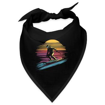 Frau Ski fahren vintage - Bandana - Schwarz - Vorne