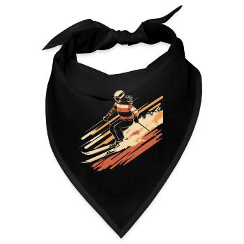 Frau Ski fahren vintage - Bandana - Schwarz - Vorne