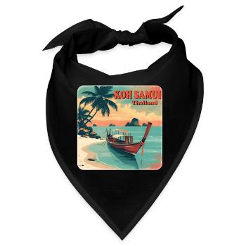 Koh Samui Thailand Longboat - Bandana - Schwarz - Vorne