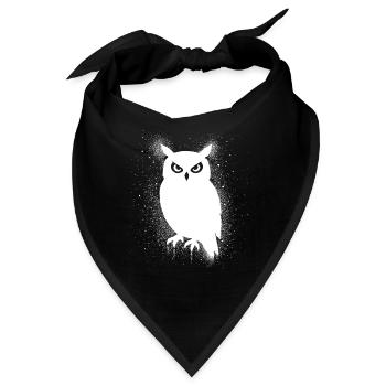 Lustige Eule - Bandana - Schwarz - Vorne