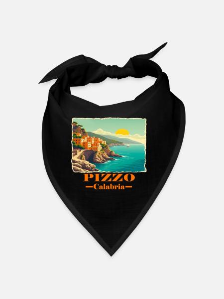 Pizzo Calabria orange - Bandana - black - Front