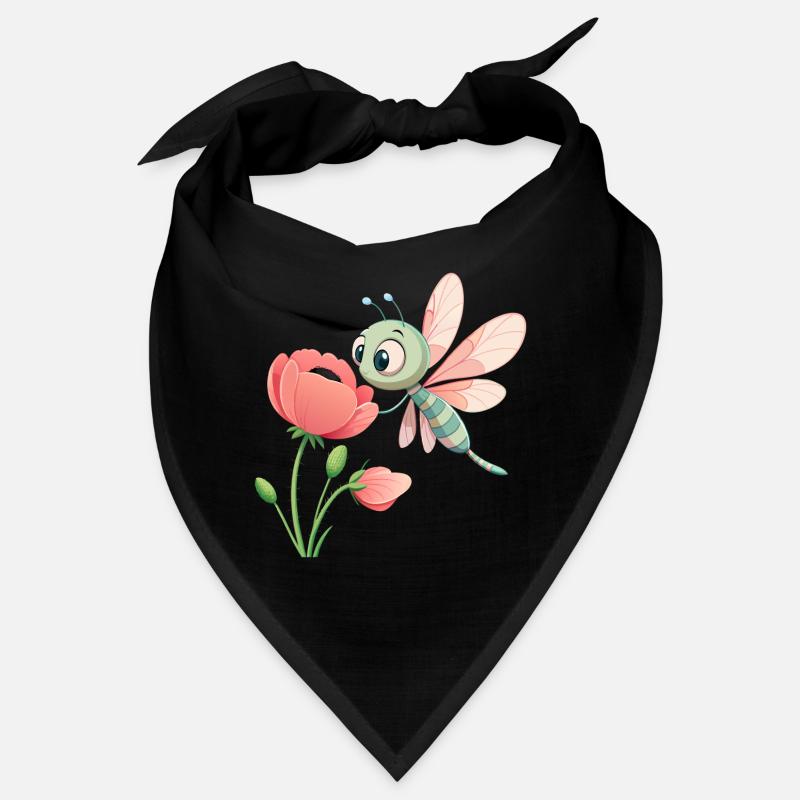 Bébé libellule colorée proche d'une fleur (v03) Bandana