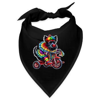Clown Terrier auf Dreirad - Bandana - Schwarz - Vorne