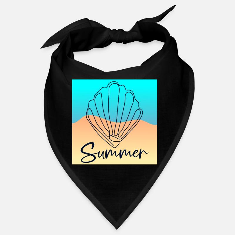 Line Art Seashell - Summer Beach Bandana