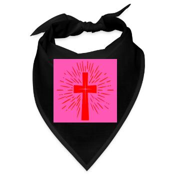 Kirche Christliches Kreuz - Christlicher Glaube - Bandana - Schwarz - Vorne