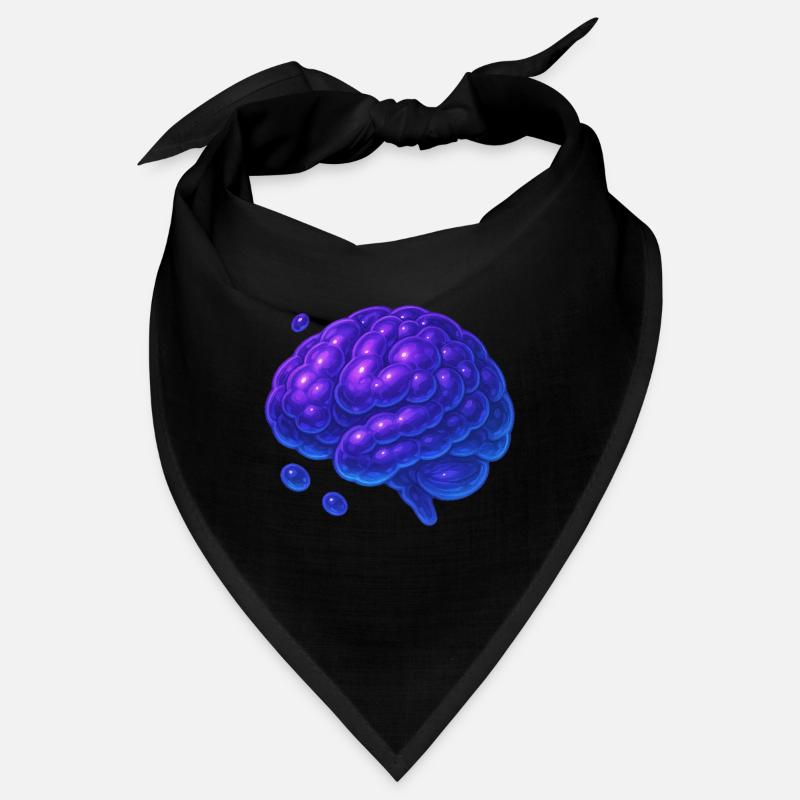 3D Brain Molecular Blue Purple Bandana