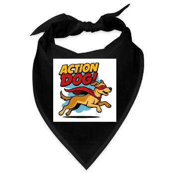 Action Hund Superheld - Bandana - Schwarz - Vorne