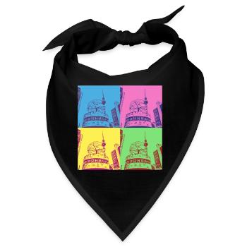 Berlin Skyline Stadt Deutschland Pop Art Style - Bandana - Schwarz - Vorne