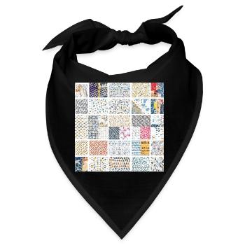 Abstrakte Mosaikmuster-Kunstsammlung - Bandana - Schwarz - Vorne
