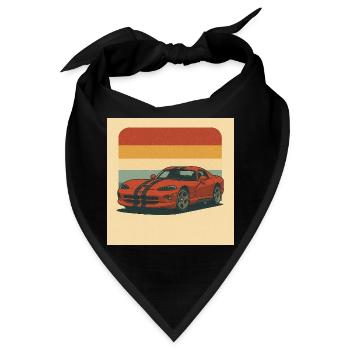 Vintage Sportwagen mit Retro Hintergrund - Bandana - Schwarz - Vorne