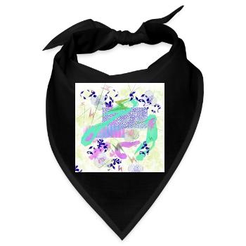 fantasie flower blumen - Bandana - Schwarz - Vorne