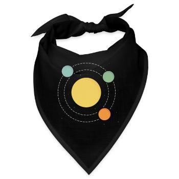 Sonnen-Orbit Abstrakt Druckdesign - Bandana - Schwarz - Vorne