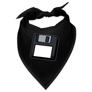 Diskette Retro Symbol Computer - Bandana - Schwarz - Vorne