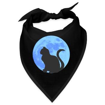 Mondkatze Silhouetten - Bandana - Schwarz - Vorne
