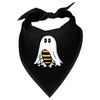 Lustige Biene verkleidet als Gespenst Geist - Bandana - Schwarz - Vorne