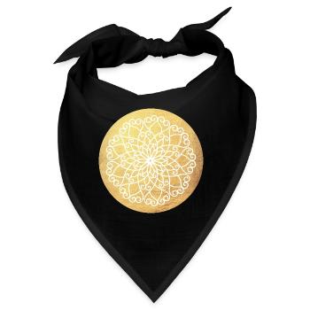 Yoga Ornament Gold Sonne Mandala Meditation Indien - Bandana - Schwarz - Vorne