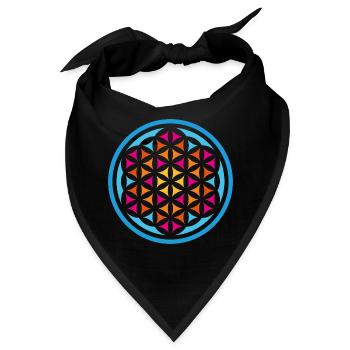 Lebensblume Mandala Yoga Indien Meditation Spirit - Bandana - Schwarz - Vorne
