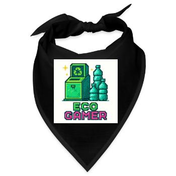 Pixel Eco Gamer Design - Bandana - Schwarz - Vorne
