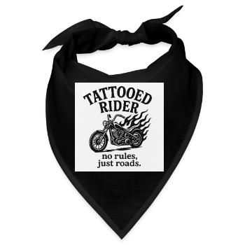 Tattooed Rider Motorrad Design - Bandana - Schwarz - Vorne