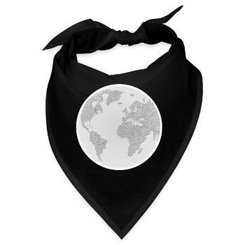 Geometrischer Globus Design - Bandana - Schwarz - Vorne