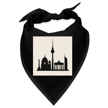Berliner Skyline Silhouette - Bandana - Schwarz - Vorne