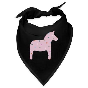 Dalapferd Punkte Dots skandinavisch Deko skandi - Bandana - Schwarz - Vorne