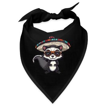 Stinktier Lustig Sombrero - Bandana - Schwarz - Vorne