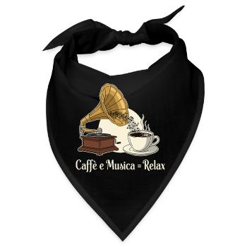 Caffè e Musica = Relax - Bandana - Schwarz - Vorne
