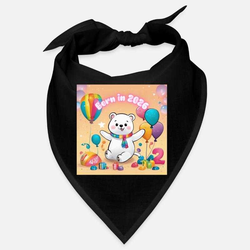 Ours d’anniversaire avec ballons 2026 Bandana